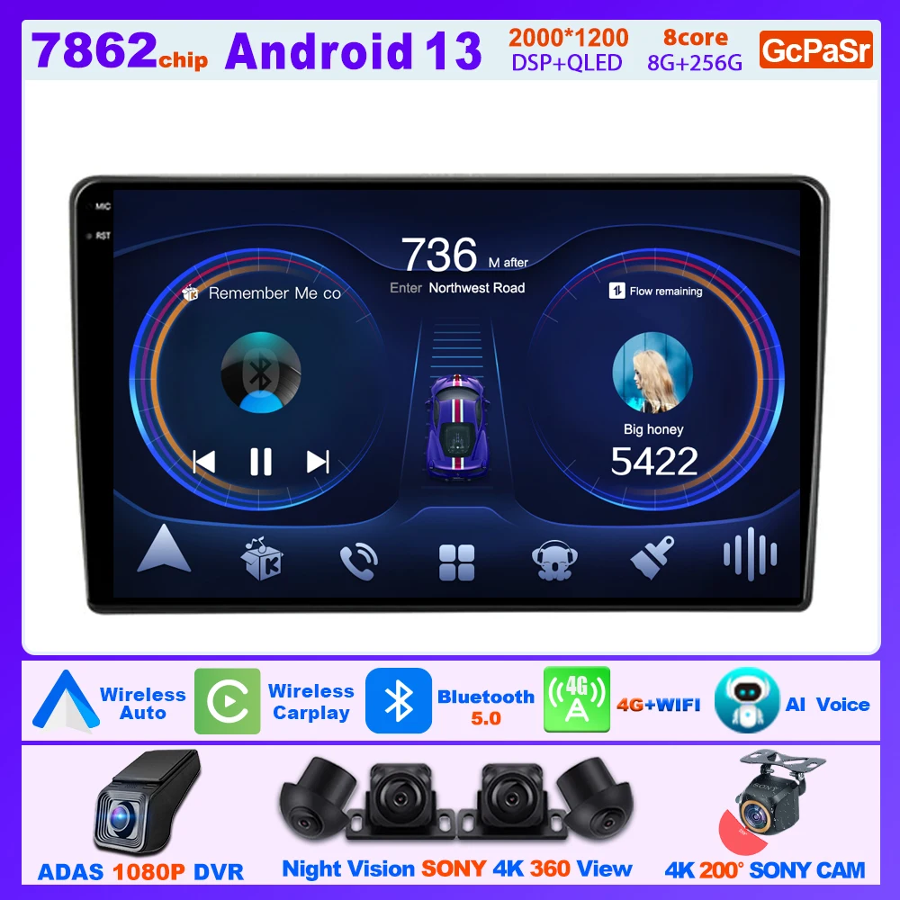 Carplay Android Radio For HYUNDAI AZERA GRANDEUR TG 2006-2010 Multimedia Center 4G Wifi Car Intelligent Systems Touch Display