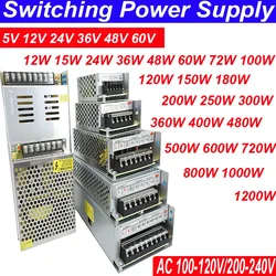 12 V Volt Switching Power Supply DC 5V 12V 24V 36V 48V 60V TO AC 220V 110V Transformer 200W 250W 300W 400W 500W 600W 700W SMPS