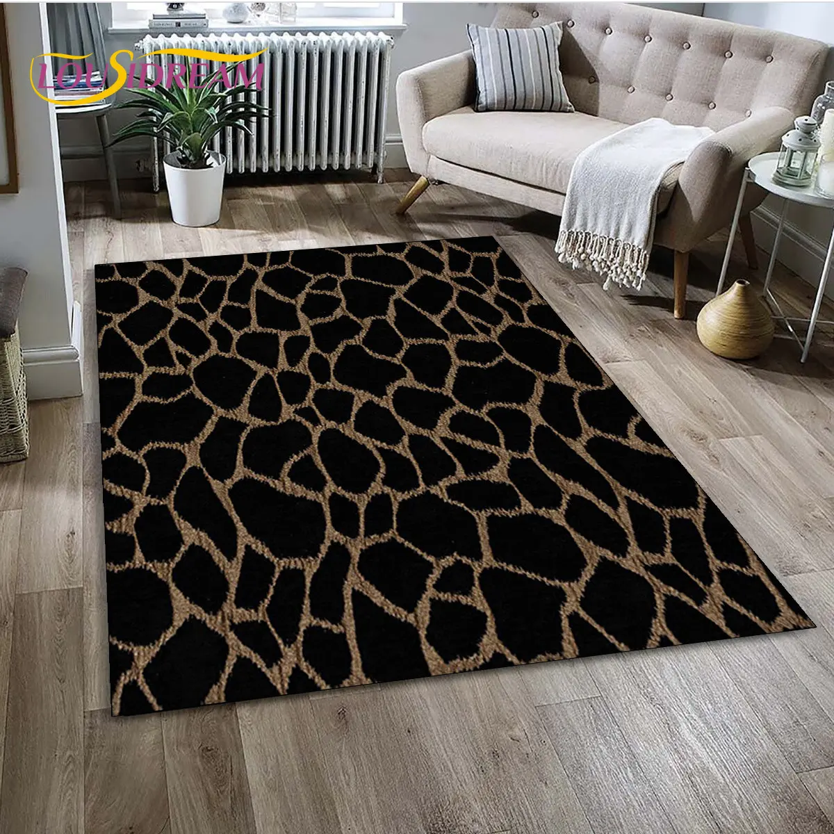 3D Wild Leopard Print Series Area Rug,Carpet Rug for Home Living Room Bedroom Sofa Doormat Kitchen Decor,kids Non-slip Floor Mat