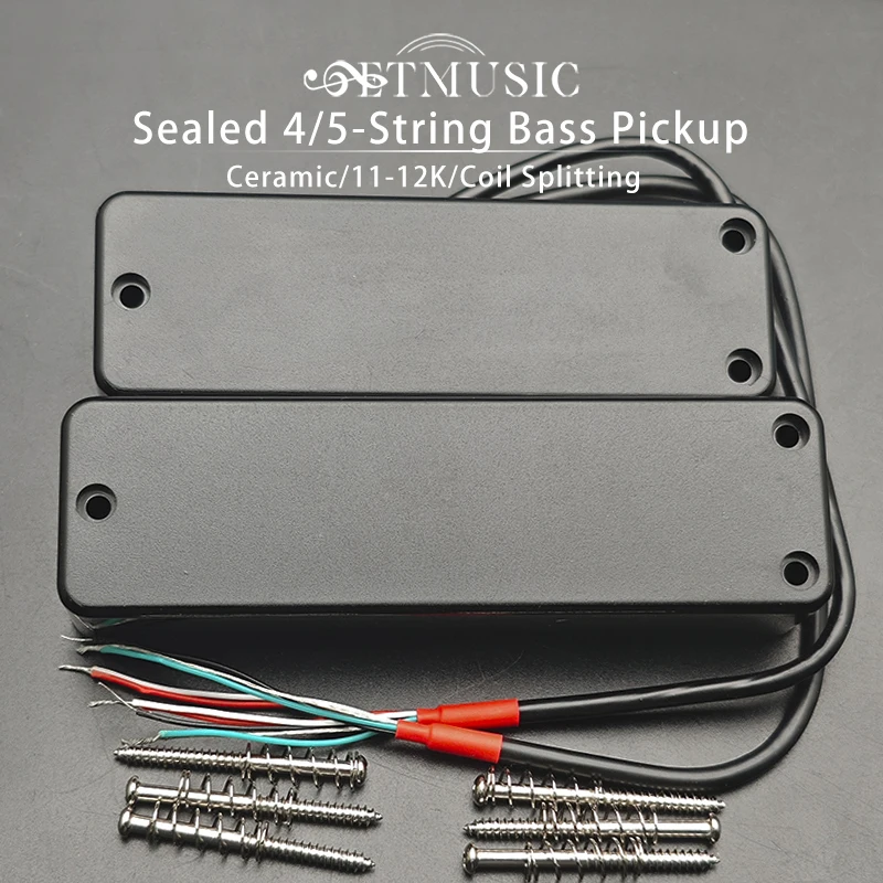 Sealed 4/5-String Bass Soapba Pickup 3 Hole Adjusting Hole Pickup Humbucker Pickup 100x32MM Ceramic Magnet Double Coil Bass