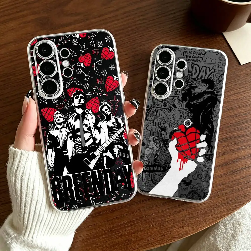 Fashion Band G-Green Day Trendy Transparent Case For Samsung Galaxy S26 S25+ S24 S23 S22 Ultra Plus FE A16