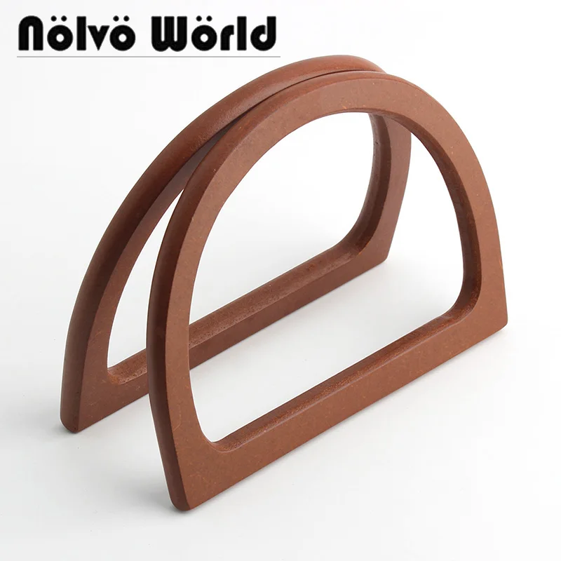 4-10pcs 15.5x12cm 2022 New Simple Camel Thin D Wood Handle For Fashion Woman Handbag DIY Bag Accessories