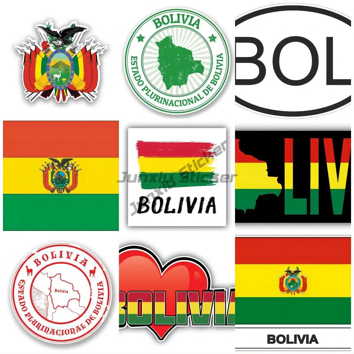 

Bolivian Art Heart Flag Travel Banner Car and Accessories Ornaments Jdm Decor Robot Gadgets Scratch-Proof Sunscreen