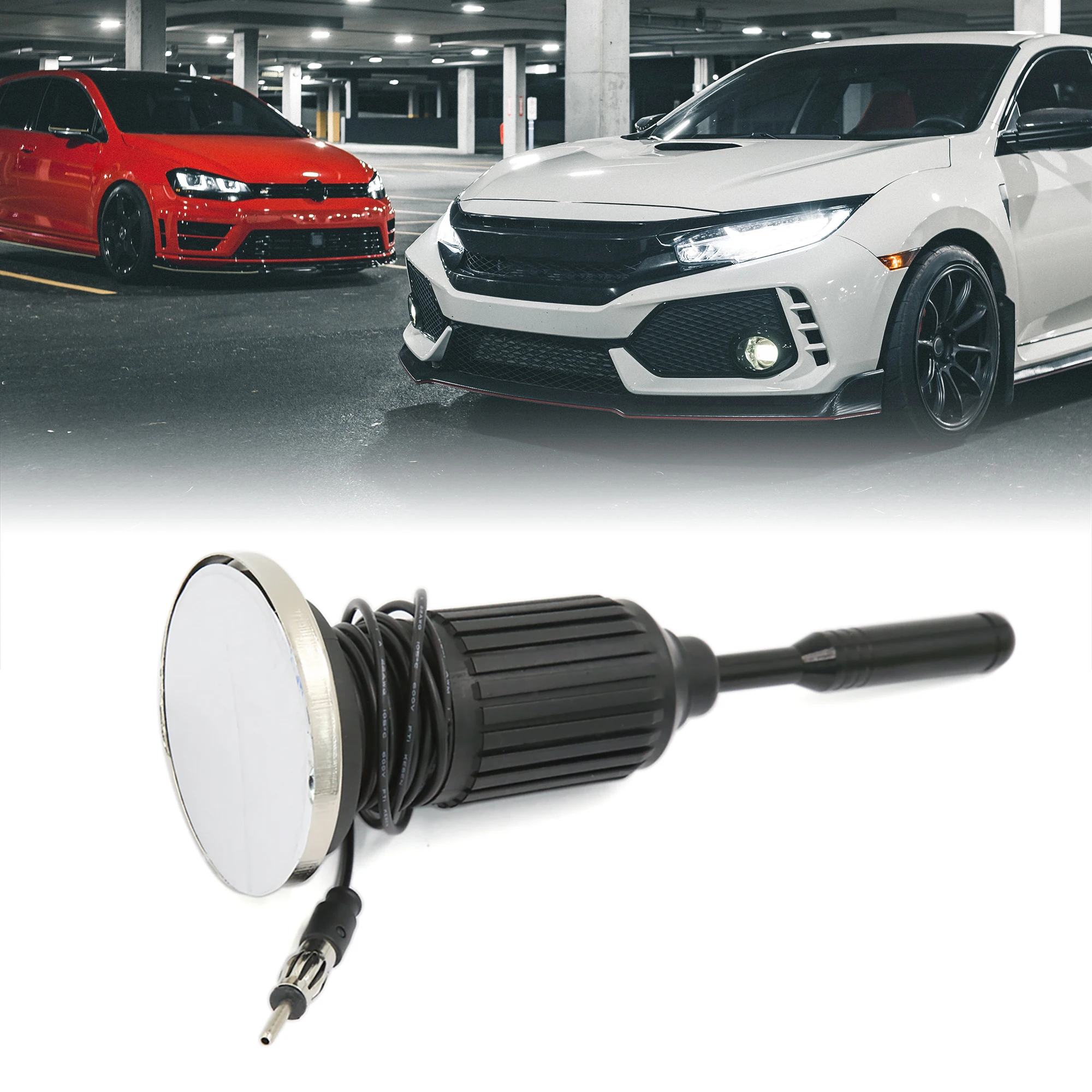 Podstawa magnetyczna uxcell Automotive na dach samochodowy antena FM/AM antena czarna 1601056/S5404 przewód połączeniowy radia — zdjęcie 3
