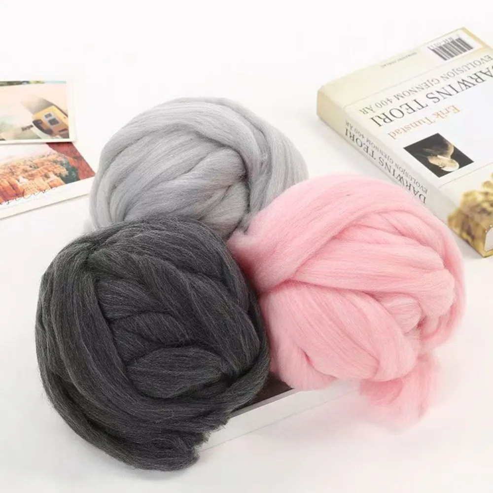 100g 6Meters/ball Super Chunky Wool Yarn Bulky Roving Yarn Hand/Arm Knitting Throw Blanket Yarn Home Wall Decorative
