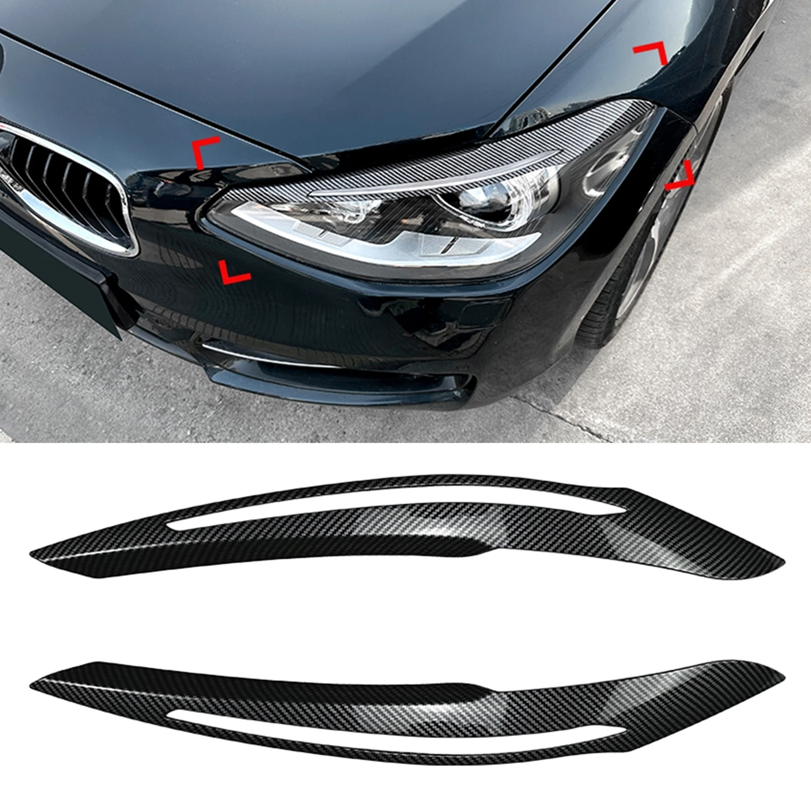 

For BMW 1 Series F20 F21 2011-2014 Advance Model Front Head Light Lamp Cover Trim Headlight Headlamp Eyebrow Eyelid Sticker Brow