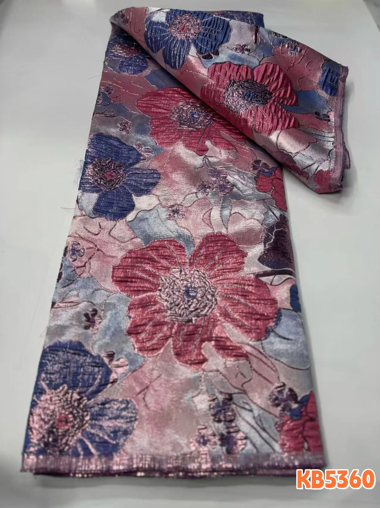 

Элитная африканская ткань, 5 ярдов, свадебное кружево, органза, жаккардовое кружево, дамаст, брокард для пошива свадебных и праздничных платьев KB5360