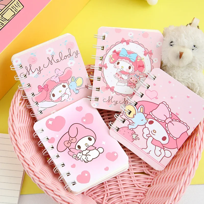 Sanrio Anime Series Kawaii Cartoon Notebook Kuromi My Melody Cinnamoroll Kitty Portable Student Diary Notebook Kids Gift