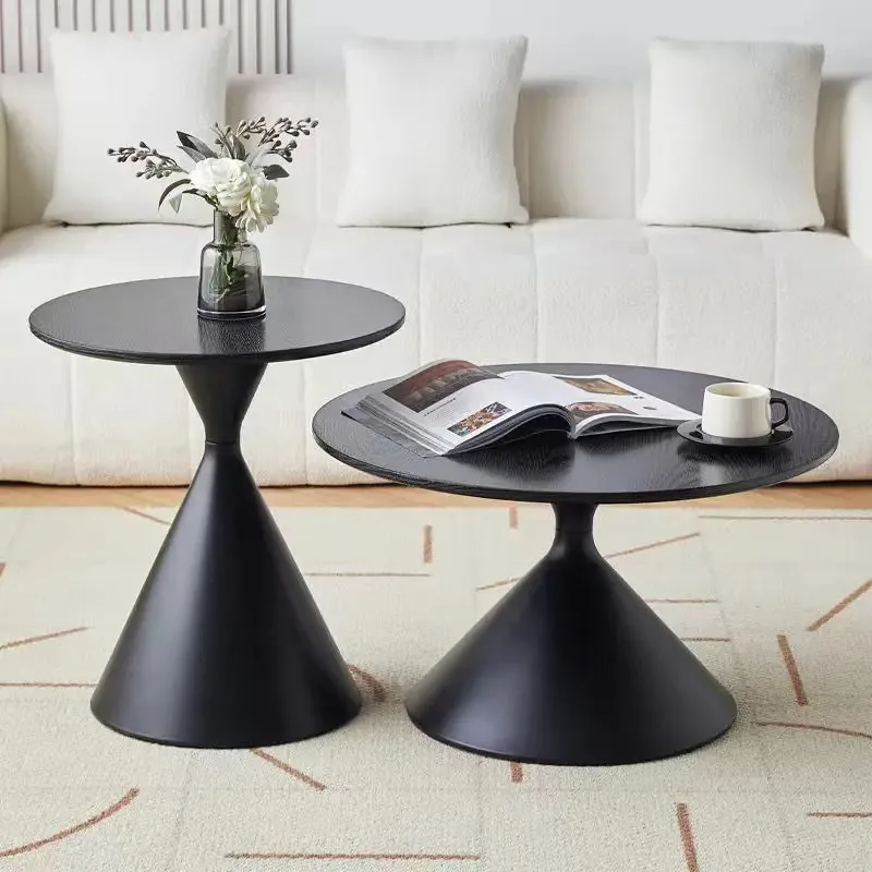 

Circular Small Coffee Table Household Living Room Side Tables Modern Solid Wood Homestay Minimalist Nordic Mesas Home Furniture