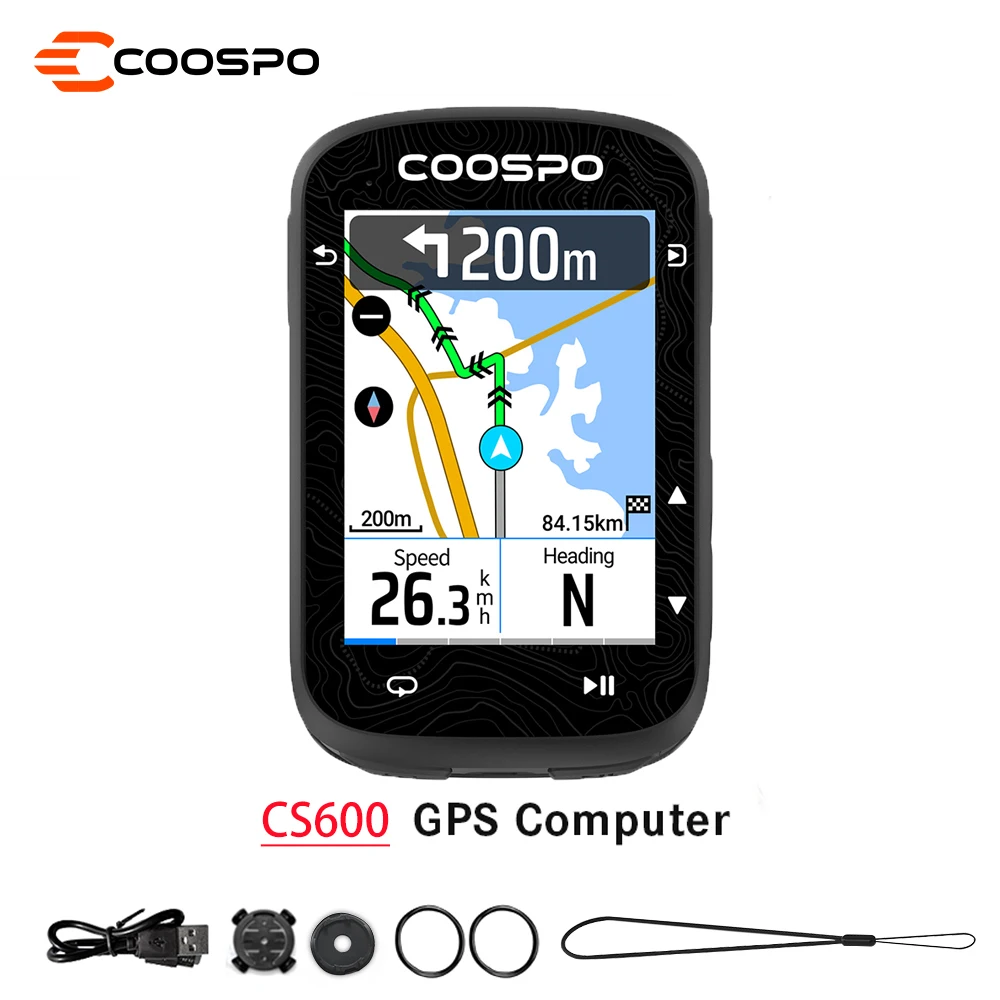 Coospo CS600 GPS-fietscomputer Fiets Kleurrijk touchscreen Snelheidsmeter Cyclus Digitale stopwatch Type-C Fietsen Kilometerteller