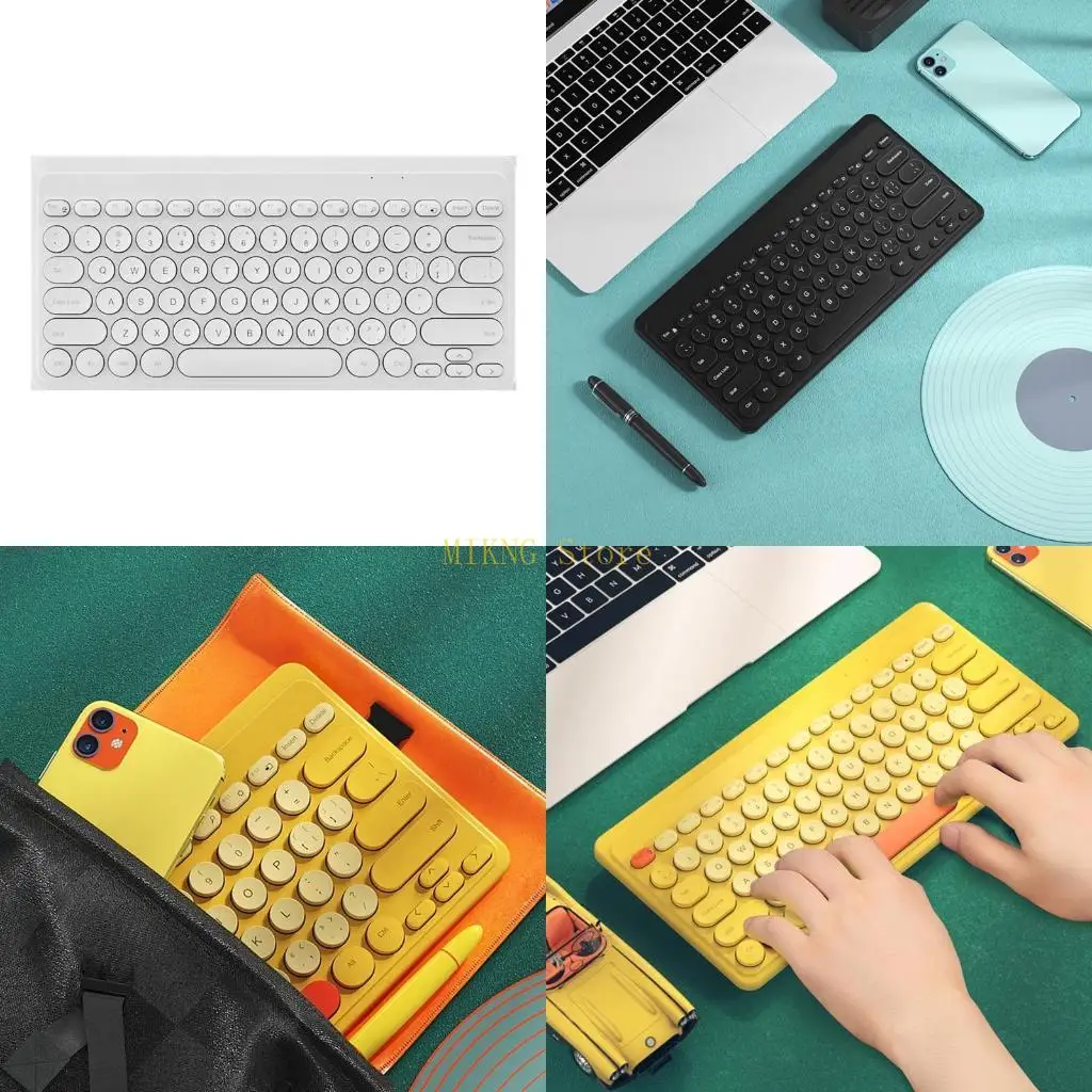 

2.4G USB Charging Laptop Keyboard Mini Round Button Keyboard for Home Office best sale