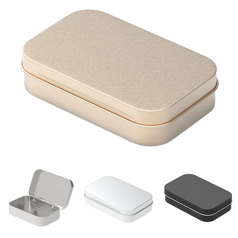 Compact And Portable Hinged Compartment Flip Top Case In Stock Lightweight Design Survival Kit Tinplate Storage Box