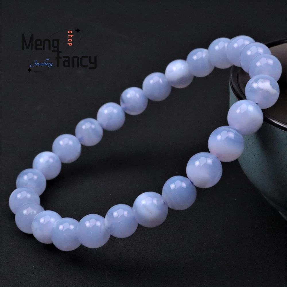 Natural Crystal Blue-grained Stone Translucent Body Bracelet Simple Exquisite Fashion Jewelry Personality Popular Holiday Gifts