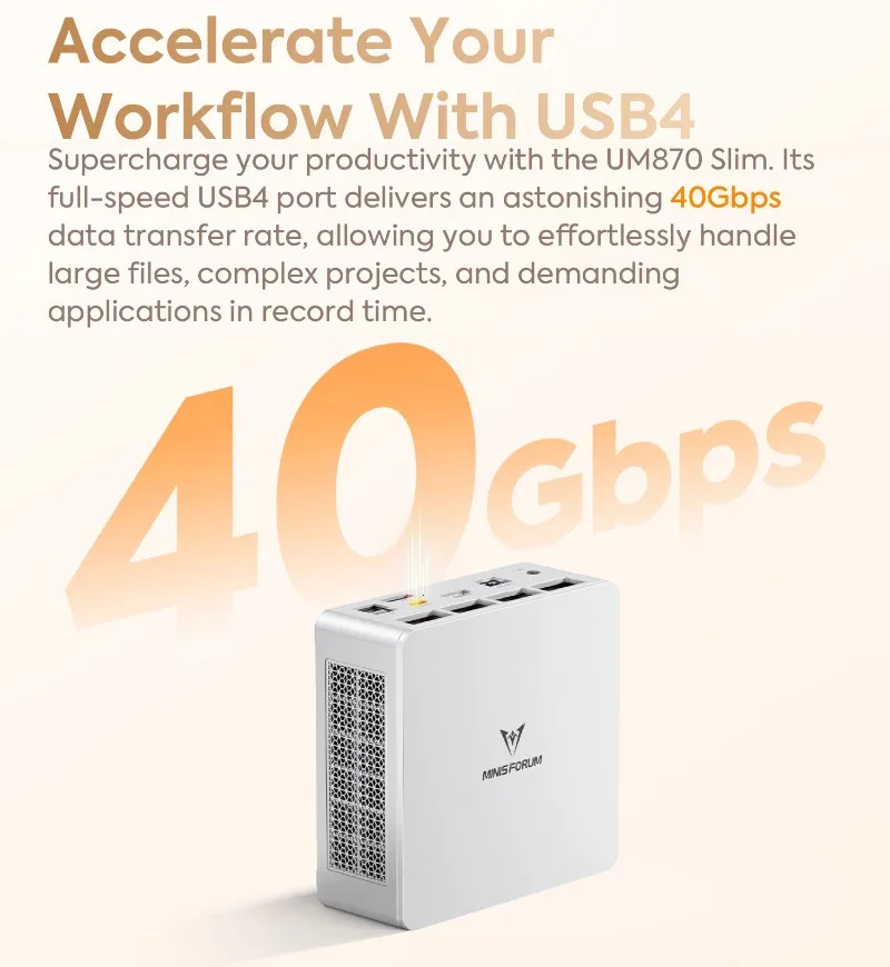 MINISFORUM UM870 Slim Ryzen 7 8745H Мини-ПК с окнами 11 Pro DDR5 5600 МГц Wi-Fi6E Трехдисплей HDMI2.1 Настольный игровой компьютер