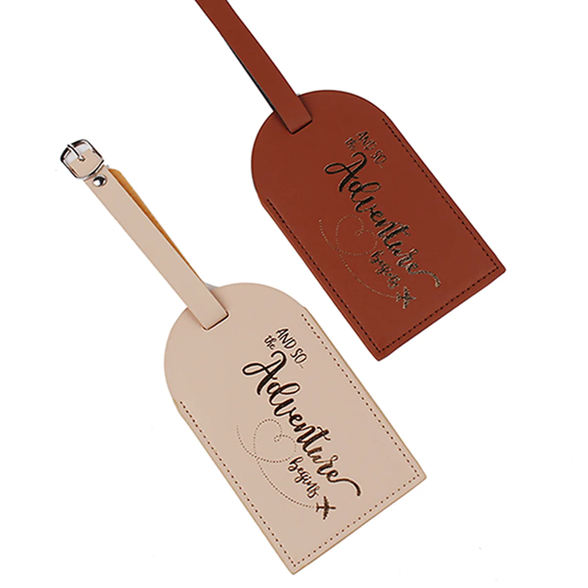 1PC ผู้หญิงผู้ชาย PU หนังกระเป๋าเดินทางป้ายกระเป๋าเดินทาง Baggage Boarding Bag แท็กชื่อ ID ที่อยู่ผู้ถืออุปกรณ์เสริมการเดินทาง