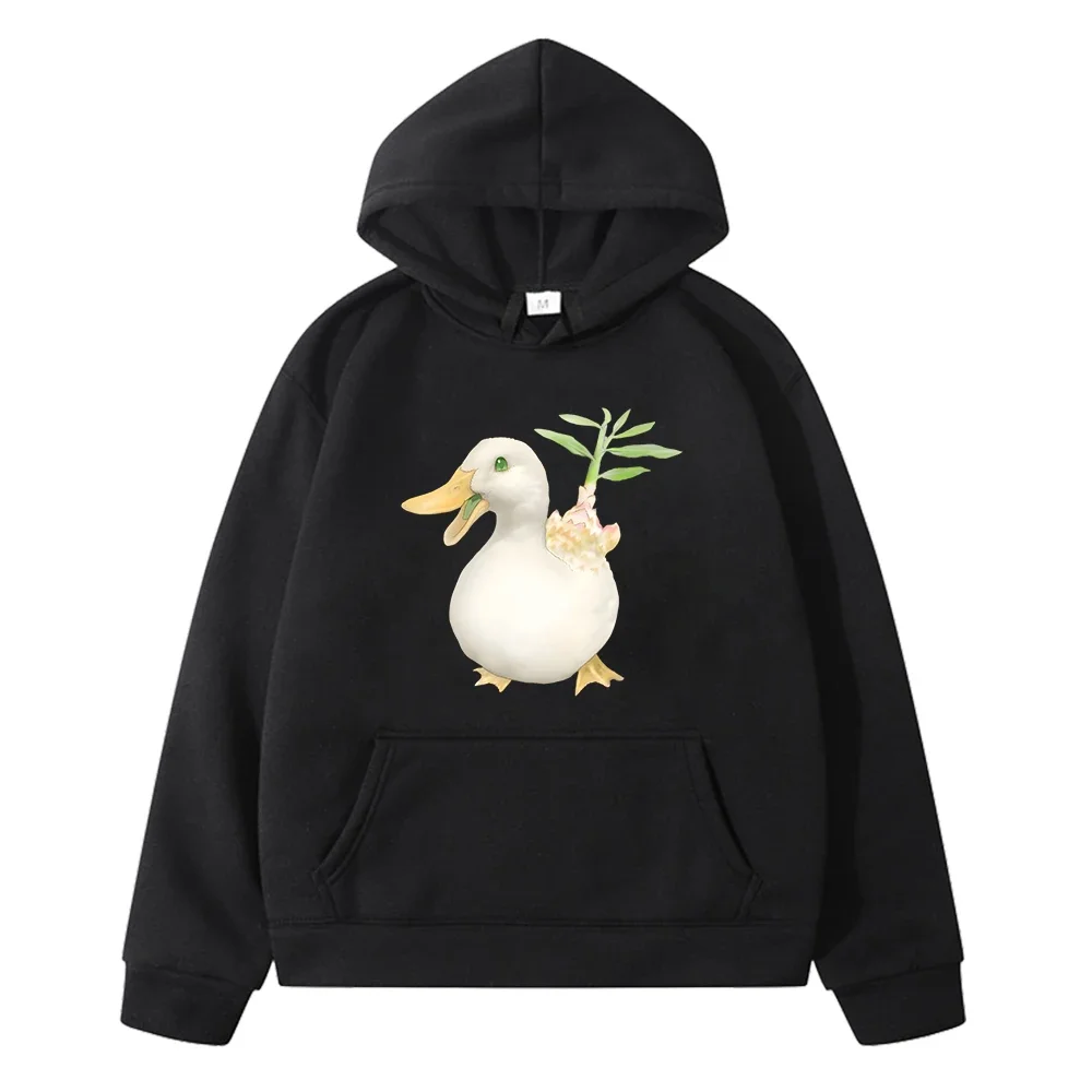 Vegetable Fairy Ginger Duck Hoodies Long Sleeve Comfortable Children Sweatshirt Casual Boys and Girls Hooded Pullovers Kawaii