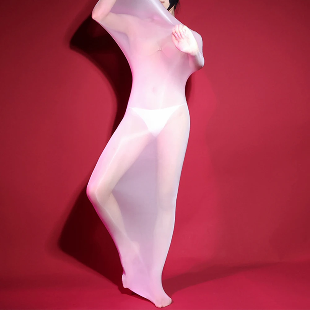 

Seamless Glossy Full Bodystocking Transparent Sleeping Bag Lingerie Bodysuit Erotic Lingerine Outfit Adult Female Costumes