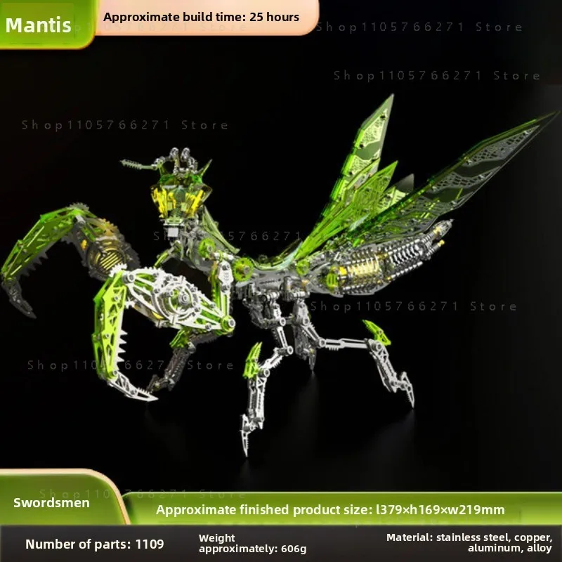 DIY Metal 3D Mechanical Praying Mantis Assembly Machine Model Toy Boy Birthday Gift Hand Stitching Creative Figurines
