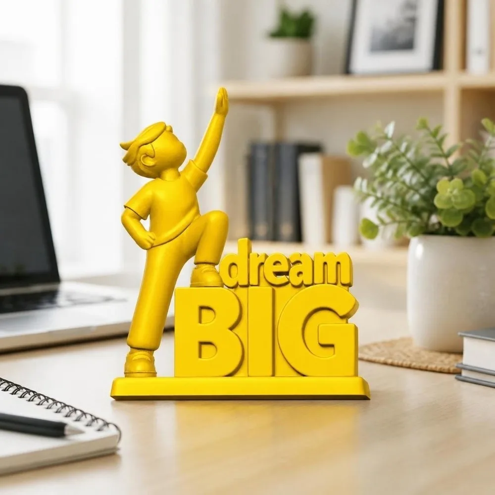 3D Printed Inspirational Ornaments Big Dream Number Encouragement Statue Figurine Creative Desktop Decor Shelf Ornament