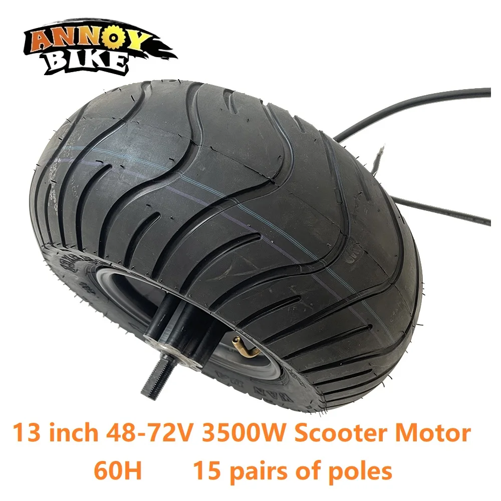 

13 inch 48-72V 3500W 60H Wide Hub Motor Citycoco 60H Fat Road 13x6.50-6 Scooter Motor Wheel open size 197mm