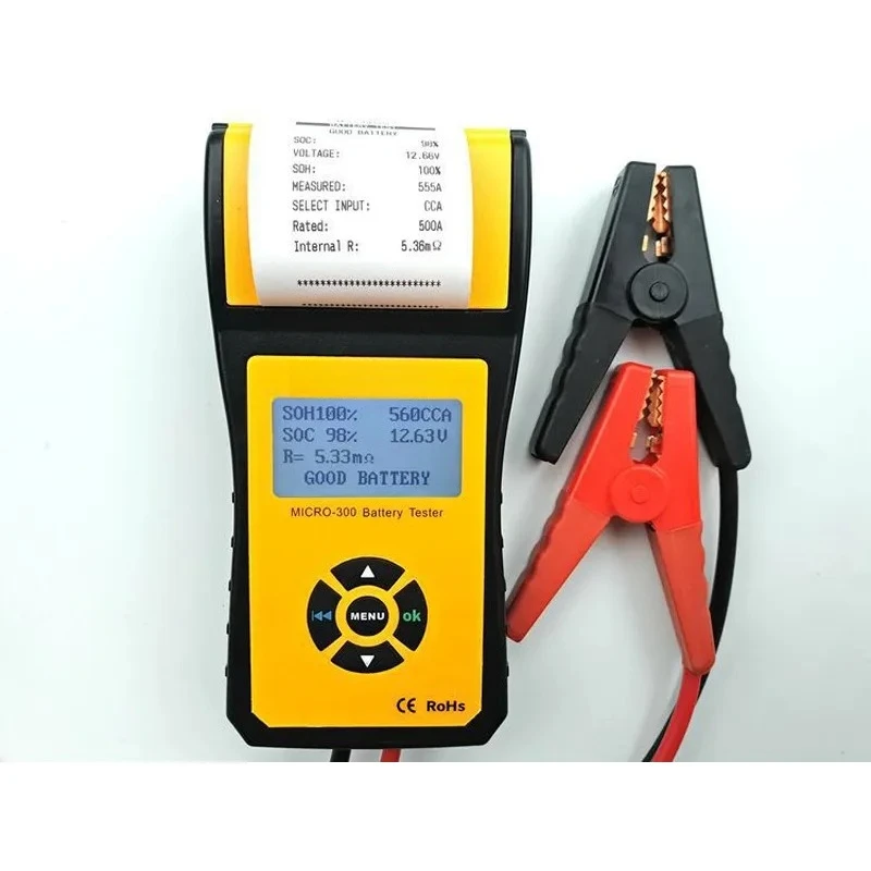 Digital Car Battery Analyzer 12V Vehicle Power System Diagnostic Tool with Printer for Auto Mechanics Truck SUV Van Engine