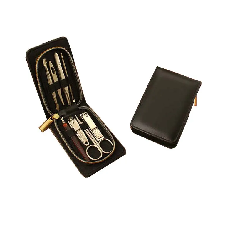 8 in 1 Gold Plating Professional Manicure Pedicure Set Kit Tool For Dad Husband Men Boy Friend Holiday Birthday Christmas Gift