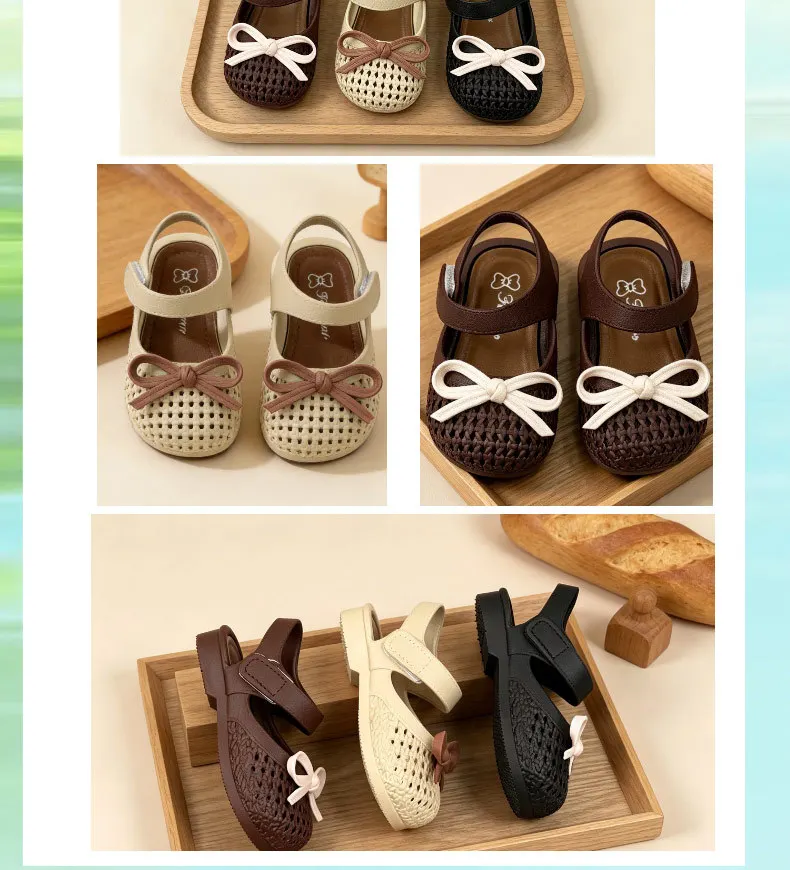Prinzessinnen-Mädchen-Sandalen 2026 Neue Sommer Anti-Rutsch Weiche Sohle Niedliche Schleife Atmungsaktive Kinderschuhe Baby Kleinkind Strand-Sandalen – Detail 14