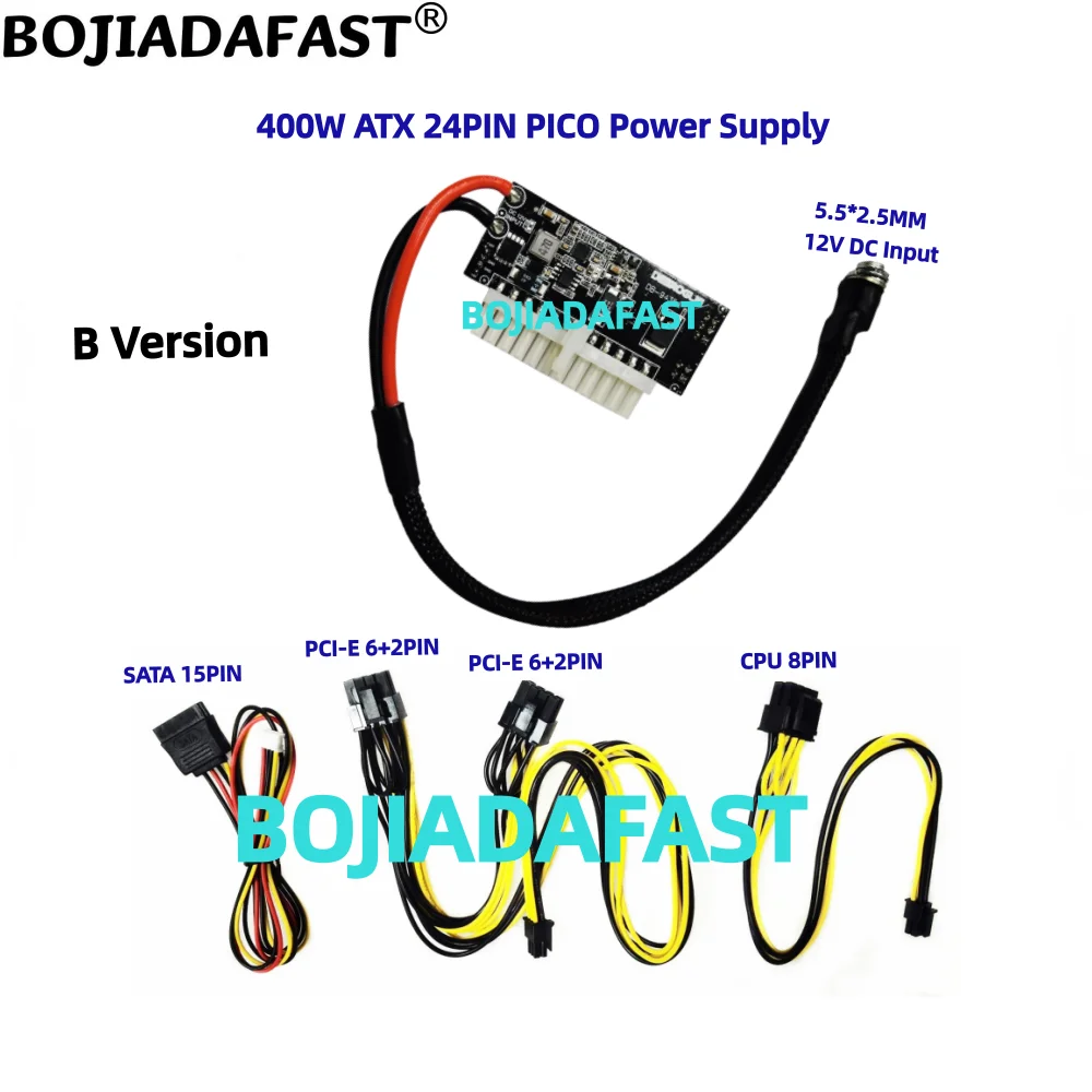 

400 Вт PICO PSU ATX 24-контактный модуль питания 12 В вход 5,5*2,5 мм разъем постоянного тока для мини-ПК компьютера и видеокарты