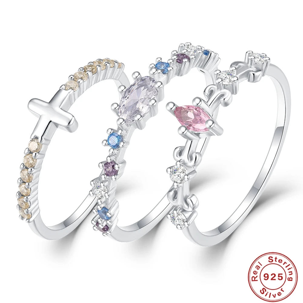 

AIDE 925 Sterling Silver Zircon Size 7 Rings For Women Wedding Light Luxury Female Rings Fine Jewelry Gifts Accessories anillos