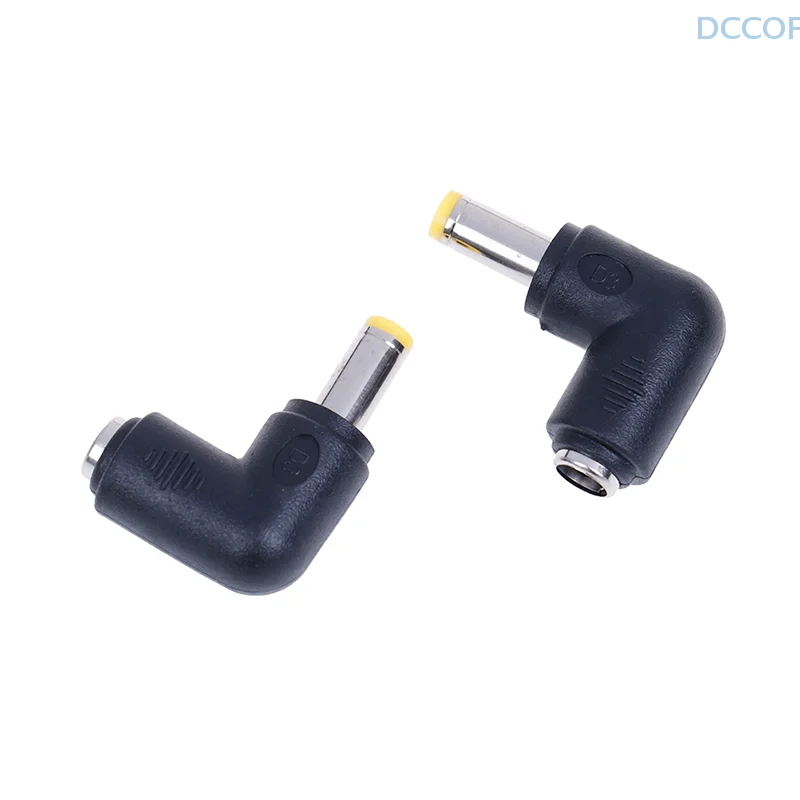 2Pcs DC Power 5.5X2.1mm Female To 5.5X2.5mm Male Right Angle Adapter Connector