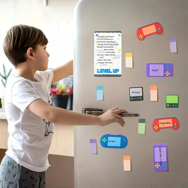 Game Console-themed Notepad Set With Rich And Unique Designs, Self-adhesive Sticky Notes, And Reusable Memo Pads.