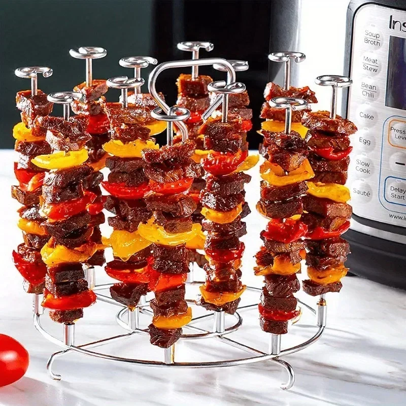 6QT8QT Luft-Bratspieße, vertikaler Grill aus Edelstahl, vertikaler Grill, vertikaler Grill, leeres Fritteuse-Zubehör für den Grillen in der Küche