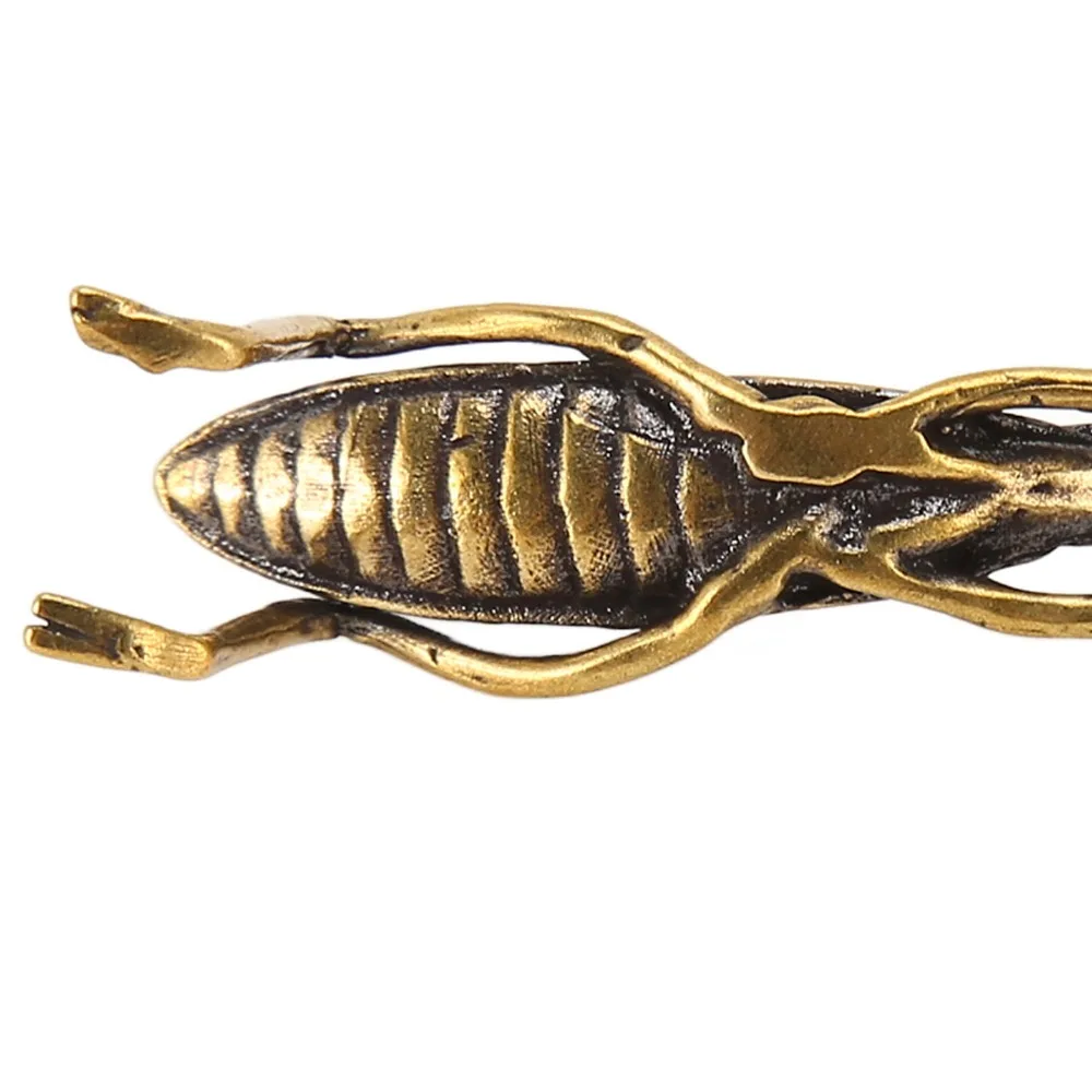Solid Copper Praying Mantis Figurine Brass Small Size Mantis Decoration Ornament Tea Pet Suitable Brass Mantis Collectible