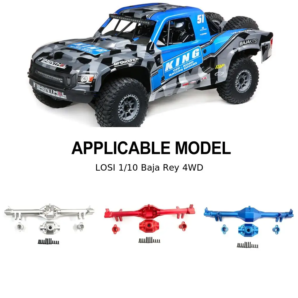 Rcgofollow 1/10 liga de alumínio atualização do eixo traseiro habitação rc eixo traseiro habitação para losi baja rey 4wd rc peça do carro