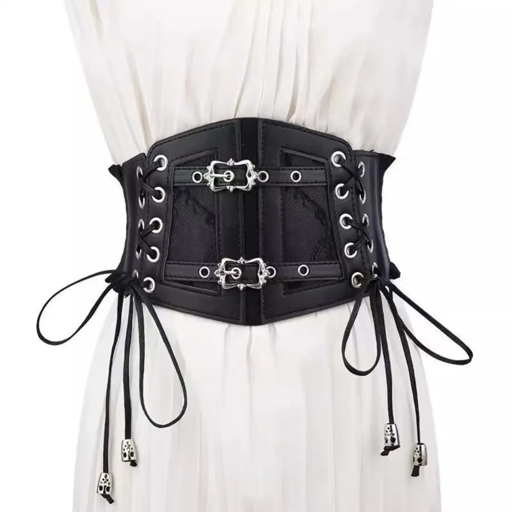 Fashion Gothic Corset Waist Belt Wide Retro Waistband Strap Slimming Lace Waist Bands for Women