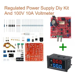 DC 조정 전원 공급 장치 DIY 키트, 100V 전압계, 실험실 단락 회로 조절 가능한 전류 제한 보호, 0-30V, 2mA-3A