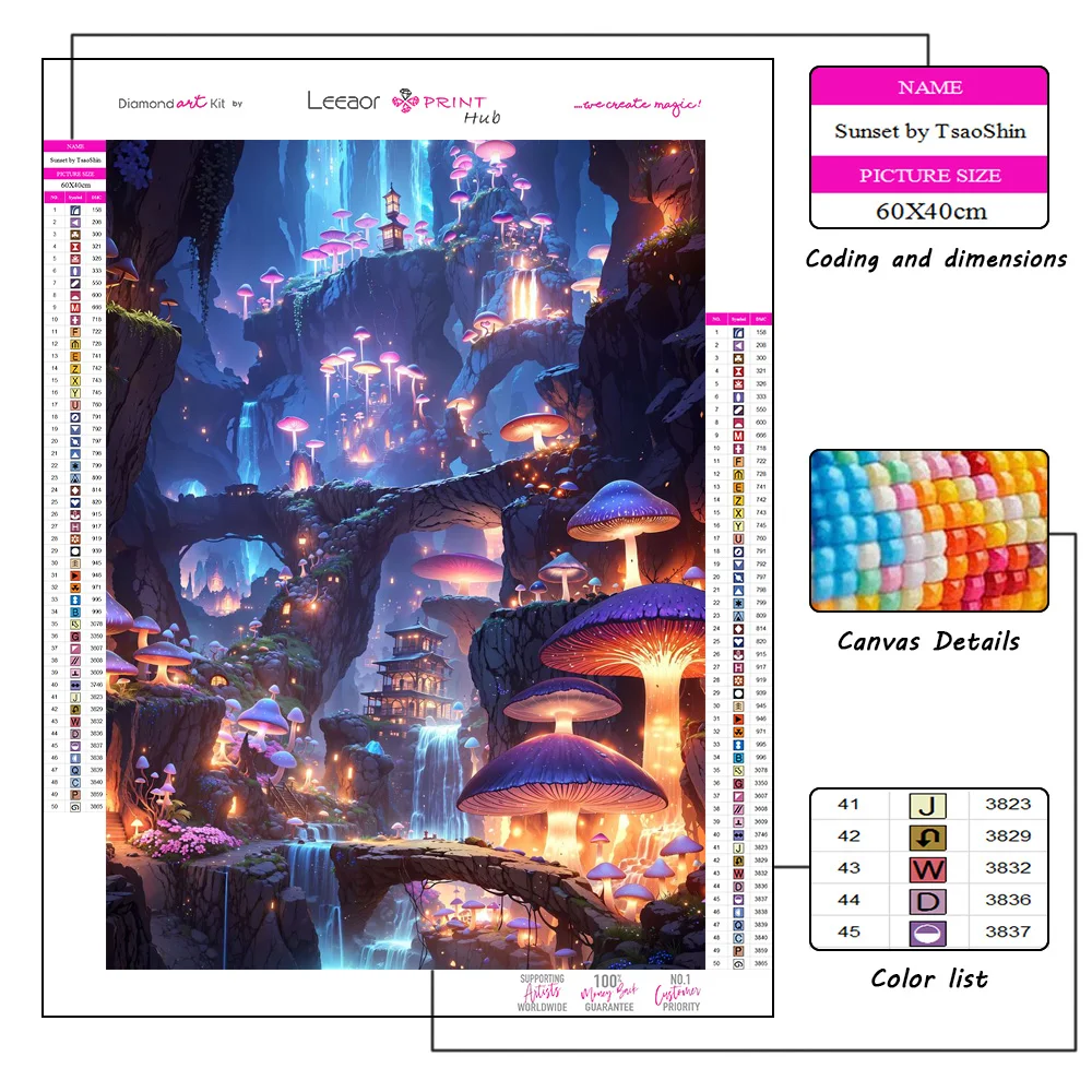 Comic Landscape Diamond Painting Colorful Fantasy Building Cross Stitch Kit Mosaic Embroidery Home Wall Decor Kids Gift