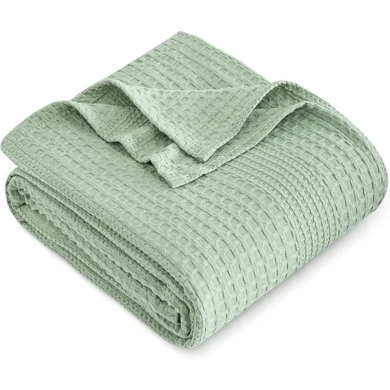 

Легкое одеяло вафельного переплетения королевского размера, дышащее и ультрамягкое, мягкое и уютное тонкое одеяло размером 104 x 90 дюймов, идеально подходит для лета