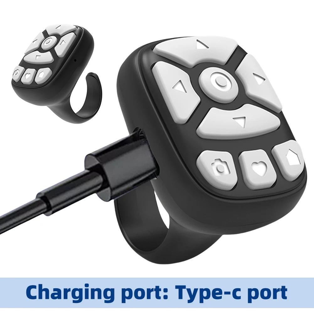 جهاز تحكم عن بعد بلوتوث لصفحة الكتاب الإلكتروني لـ TIK Tok Scrolling Ring Camera تسجيل الفيديو جهاز تحكم عن بعد صغير لهاتف IPhone Ipad ﻿