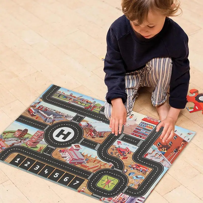 Traffic Road Map Mat Cartoon Game Carpet Toddler Climbing Playing Floor Mat Road Traffic Route Map Area Rug Baby Play Mats