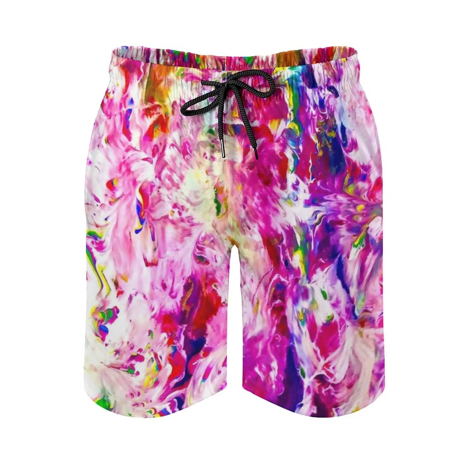 

Unicorn Garden Acrylic Abstract Painting Men's Swim Trunks Quick Dry Volley Beach Shorts With Pockets For Men's Color Splash