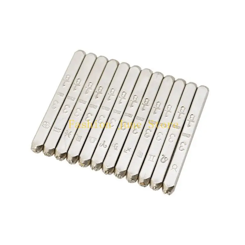 N5KA 12x/set Metal Stamp Tool Metal Stamping for Leather Seal Carving Craft