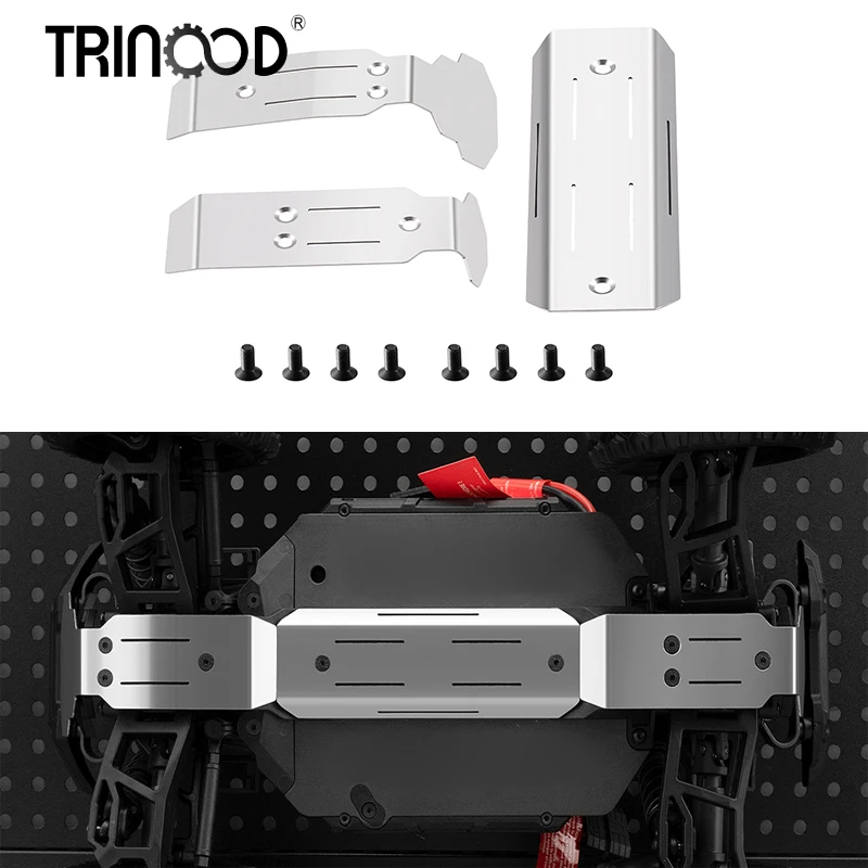 

TRINOOD Metal Front Skid Plate Rear Chassis Armor Protector For 1/16 RC Car Mini Maxx Upgrade Parts ﻿