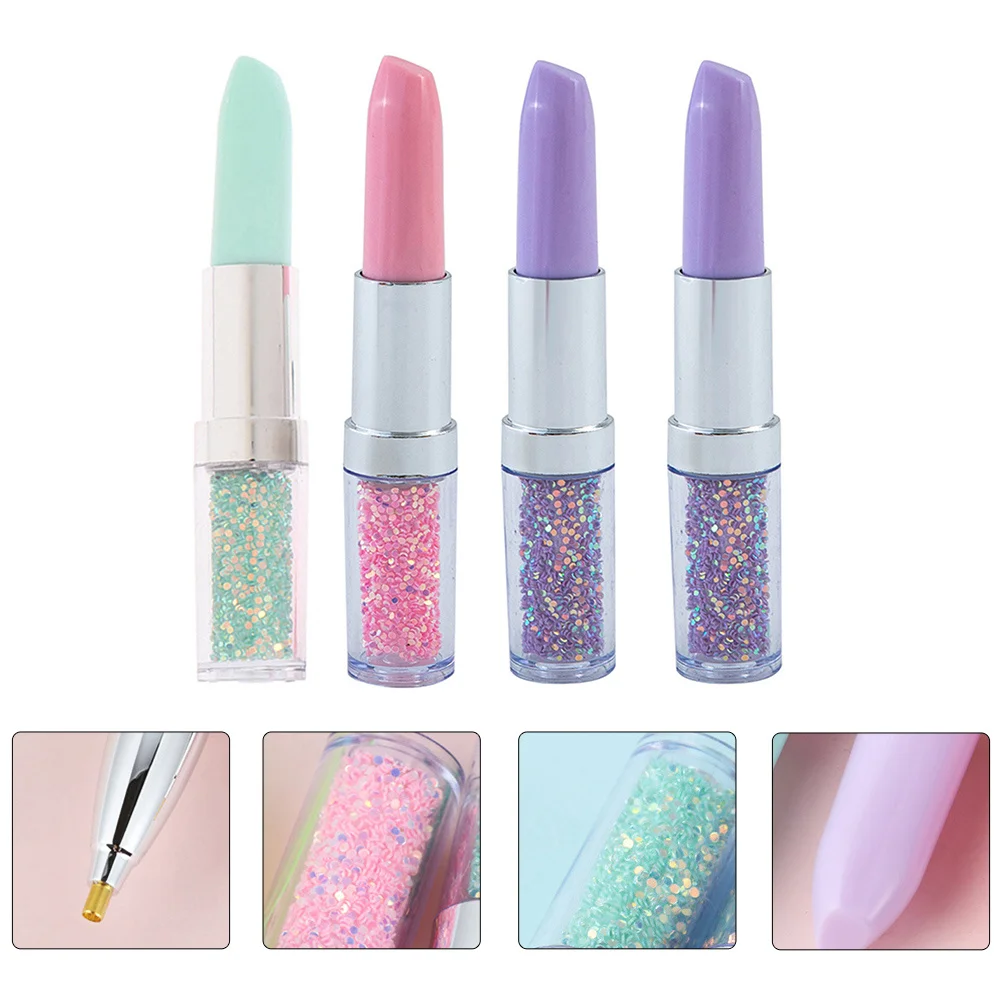 

4Pcs Creative Lipstick Style Pen Professional Drill Tool for Sewing Embroidery Cross Stitch Rhinestone Art