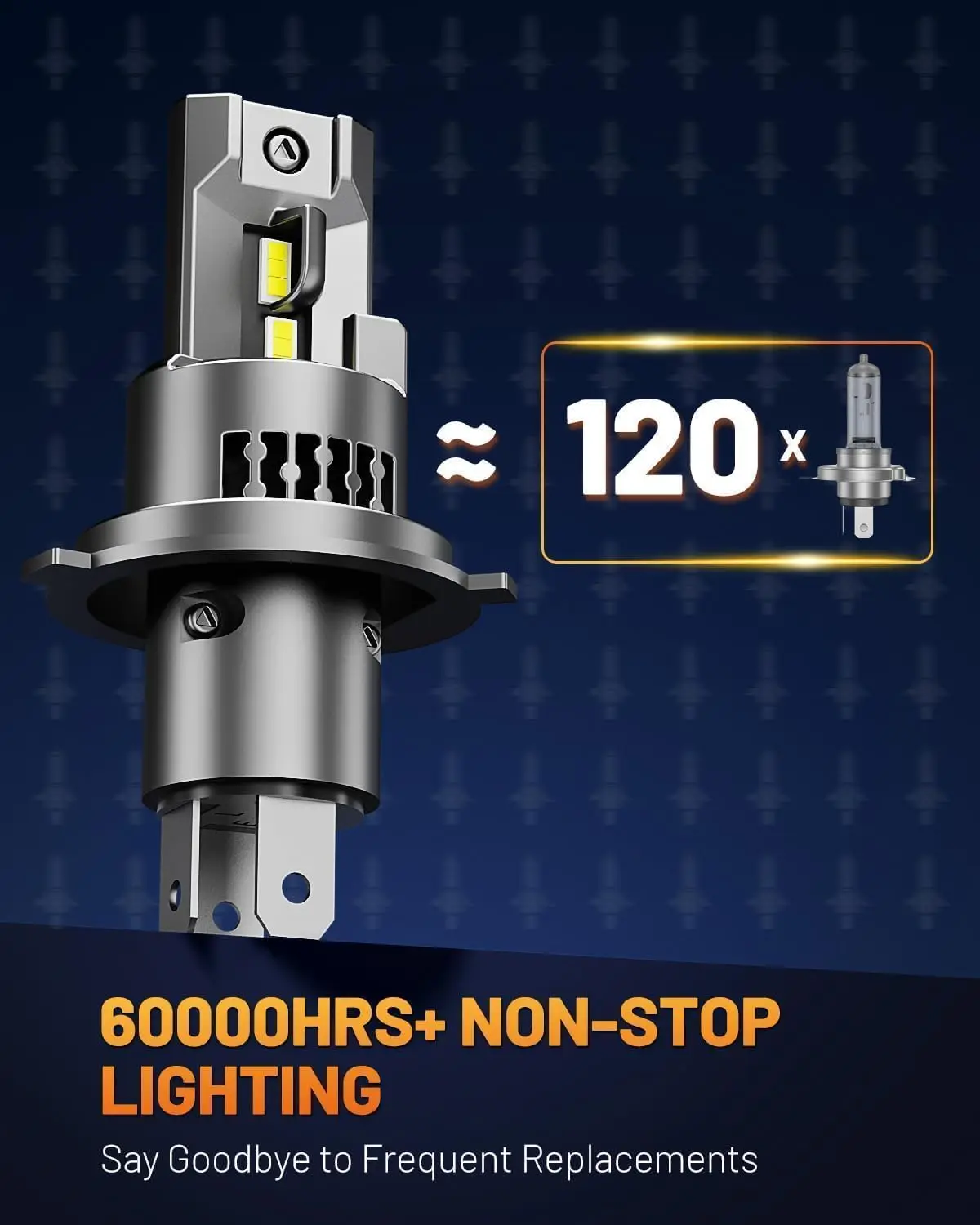 2PCS LED H4 Bulbs,900% 6500K Super Brighter 9003 HB2 Fog Light Bulbs Hi/Lo Beam, Direct Installation Plug-N-Play,70000+ Hours