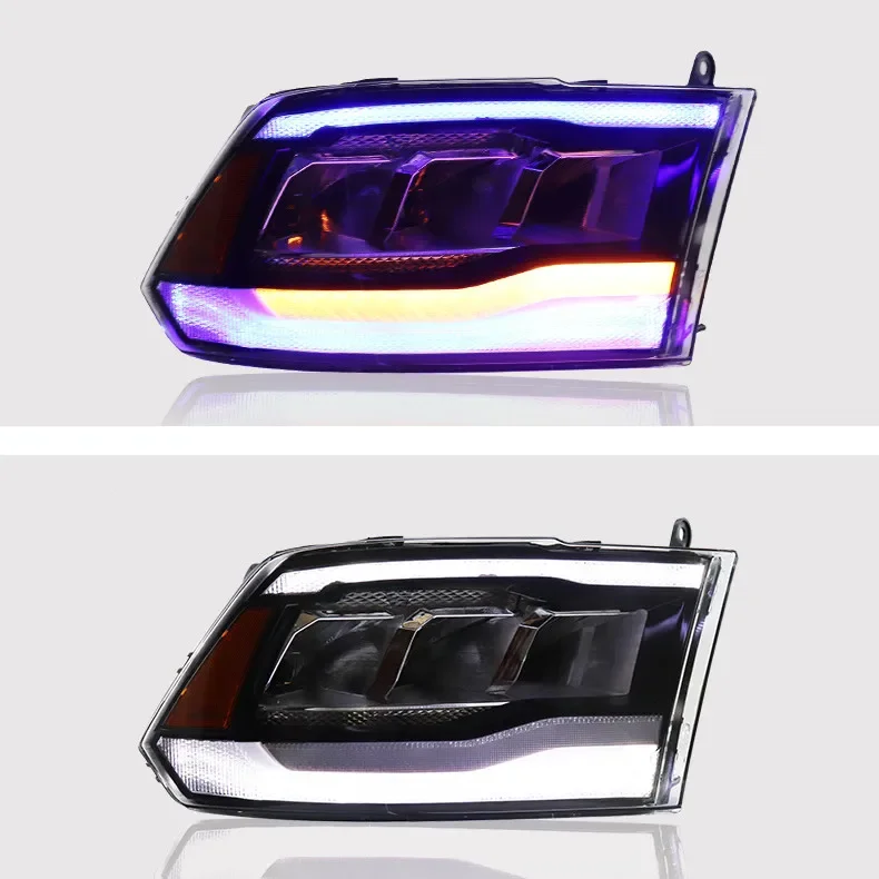 LED Headlight for Dodge Ram 1500 DRL Daytime Running Light Turn signal and Blue Night light mode Автомобильные лампы