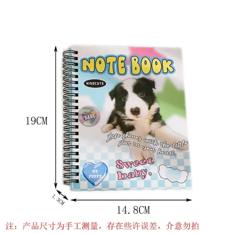 American Retro Cute Cartoon Puppy Cat Loose Leaf Notebook Girl Coil Planner Journal Diary Notepad Sketchbook Student Stationery