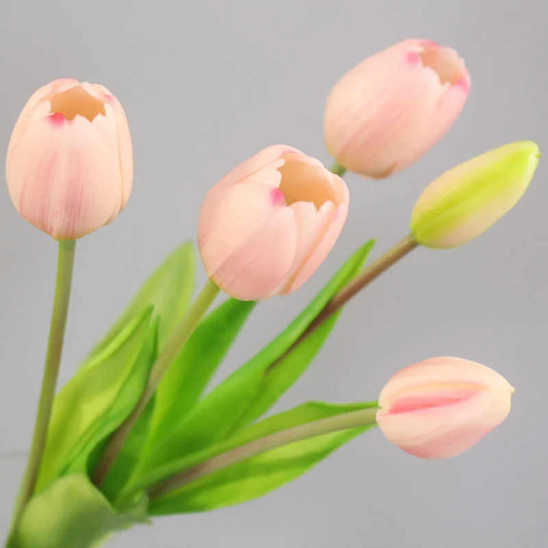 Luxury Silicone Real Touch Tulips Bouquet Decorative Artificial Flower Home Dec