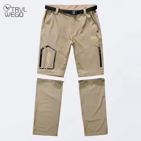 TRVLWEGO Men's Lightweight Quick Dry Hiking Convertible Pants Outdoor Cargo Work Trousers for Camping Travel Safari Fish