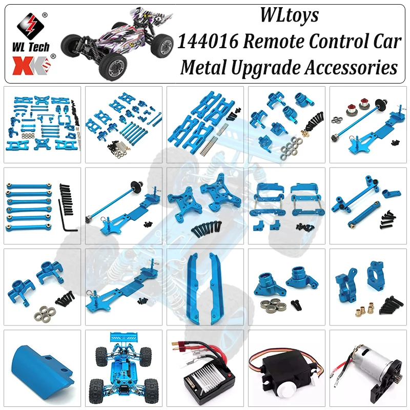 

1/14 WLtoys144016 Remote Control Vehicle Metal Parts Upgrade: Upper and Lower Swing Arms, Pull Rods, Steering Cup, Bracket, Base